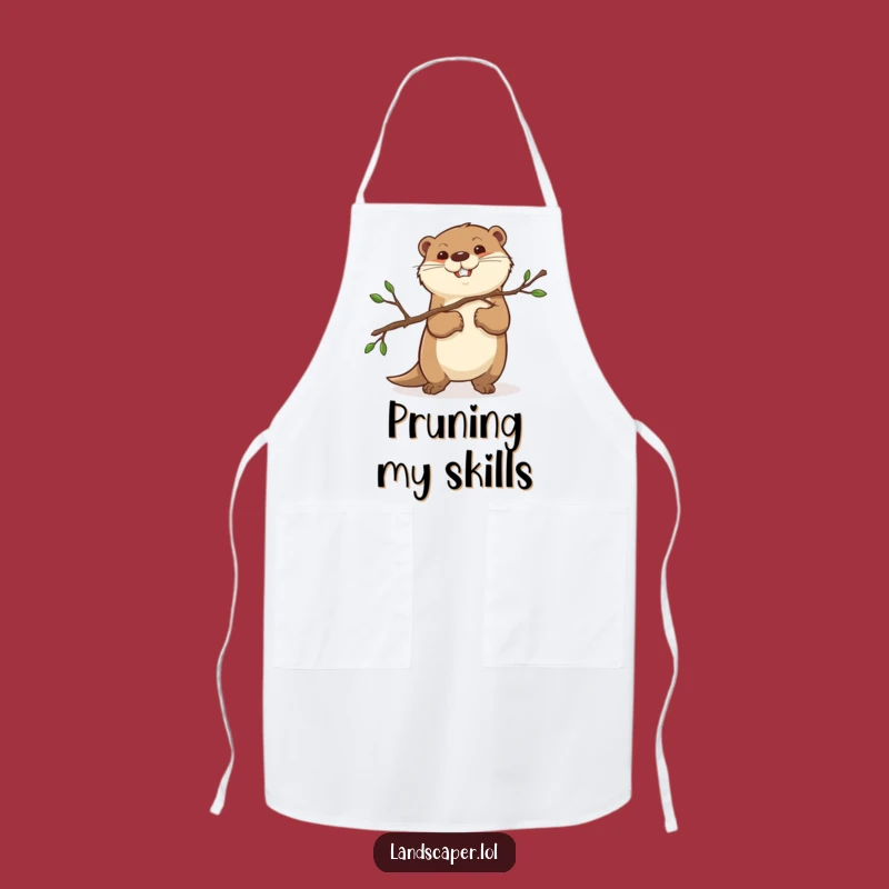 Funny Otter Chef Apron - Determined Woodworker Kitchen Wear - Perfect Funny Gift!