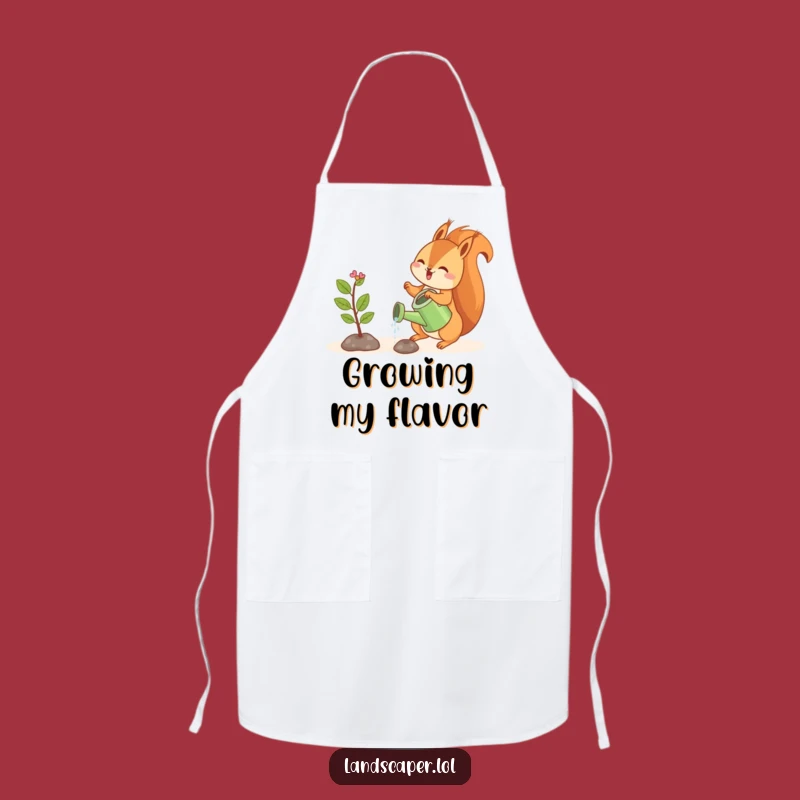Funny Squirrel Sapling Apron: Cheerful Kitchen Wear for Gardeners