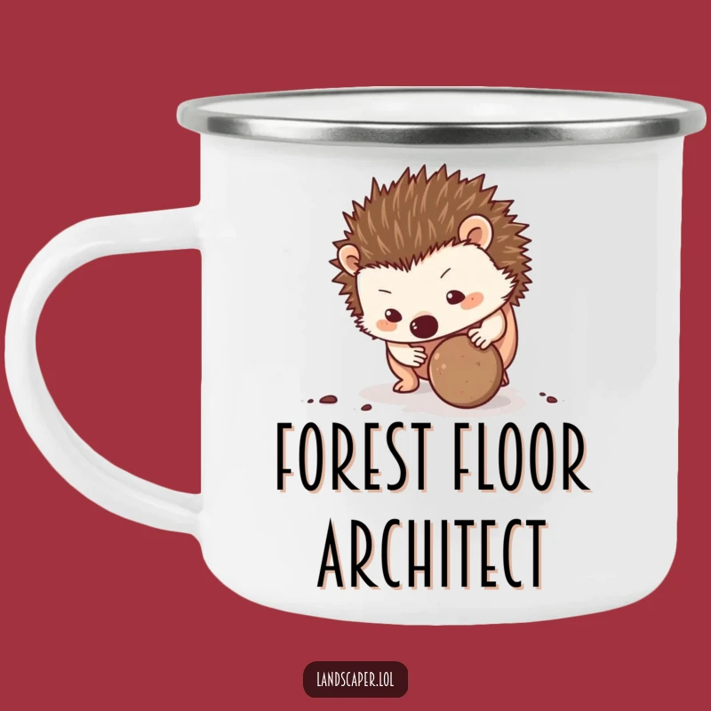 Funny Hedgehog Rolling Dirt Camping Mug - Rugged & Hilarious Outdoor Cup, Gift