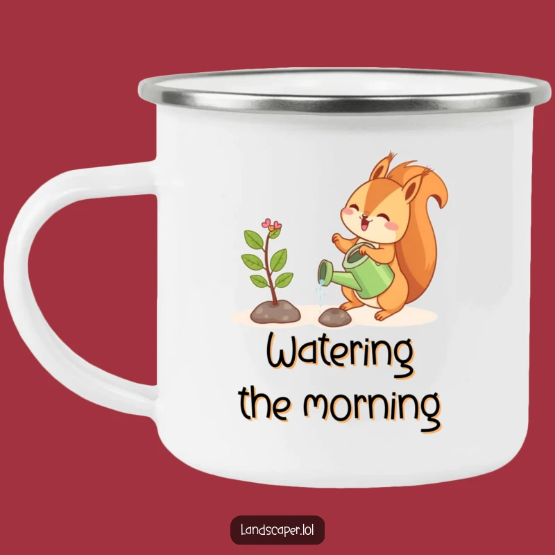 Funny Squirrel Sapling Camping Mug: Nurturing Humor for Outdoors