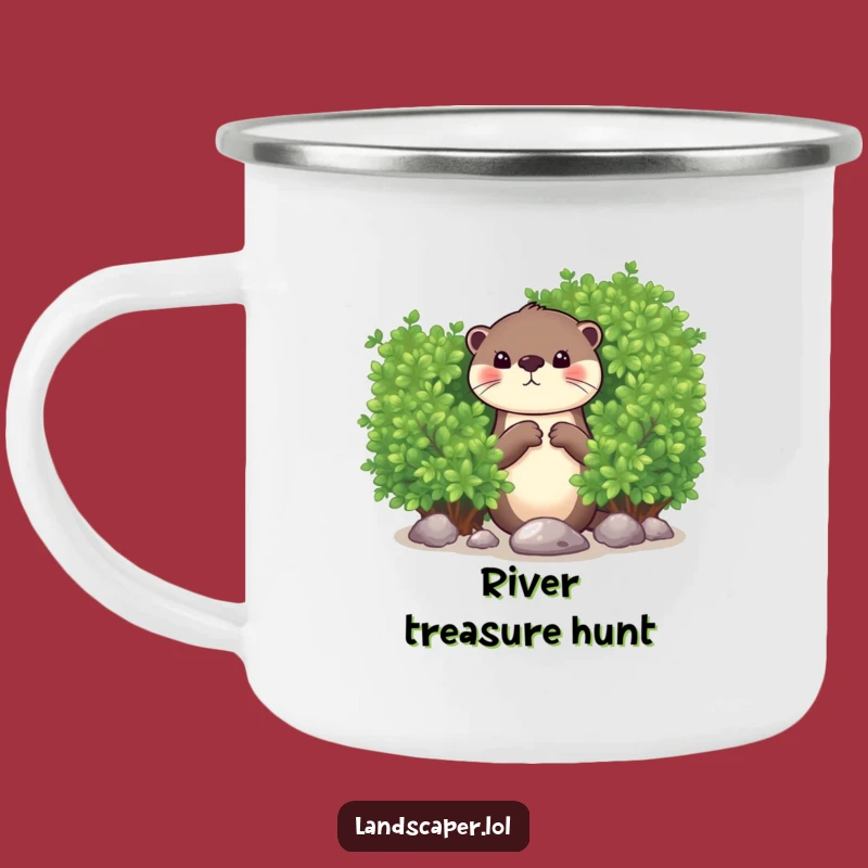 Funny Otter Dropping Pebble Camping Mug: Durable & Quirky Wildlife Gift