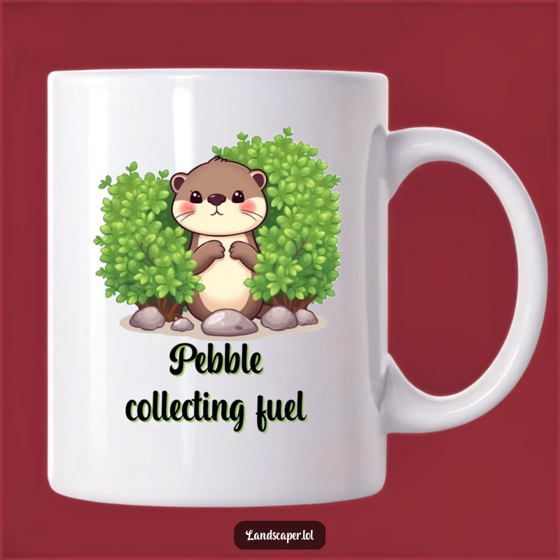 Funny Otter Dropping Pebble Mug: Quirky Wildlife Humor Gift