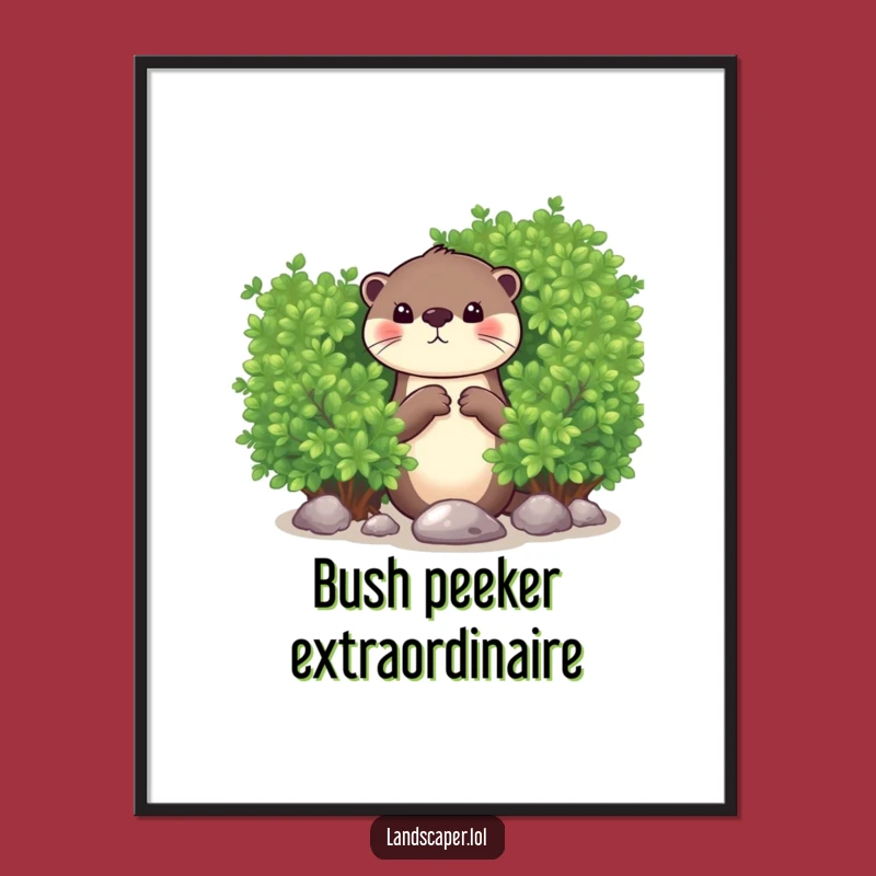Funny Otter Dropping Pebble Digital Art: Quirky Instant Download