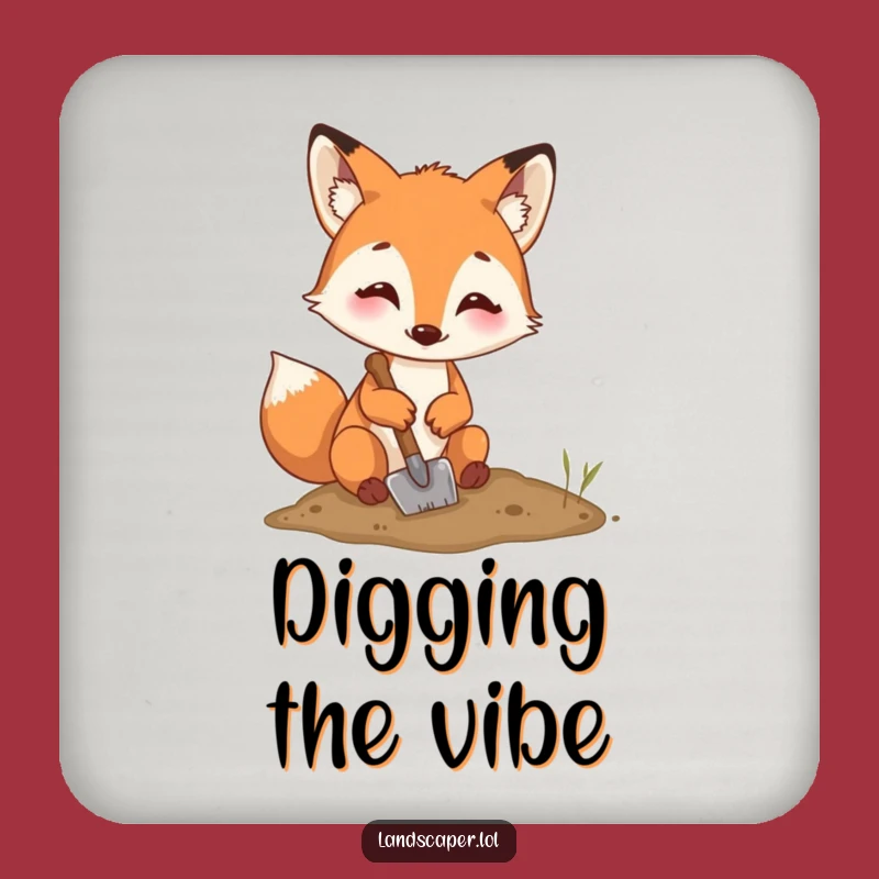 Funny Fox Digging Coaster Set: Protect Your Surfaces with Hilarious Woodland Art