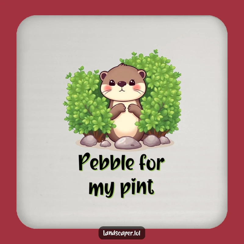 Funny Otter Dropping Pebble Drink Coaster: Hilarious Table Protector