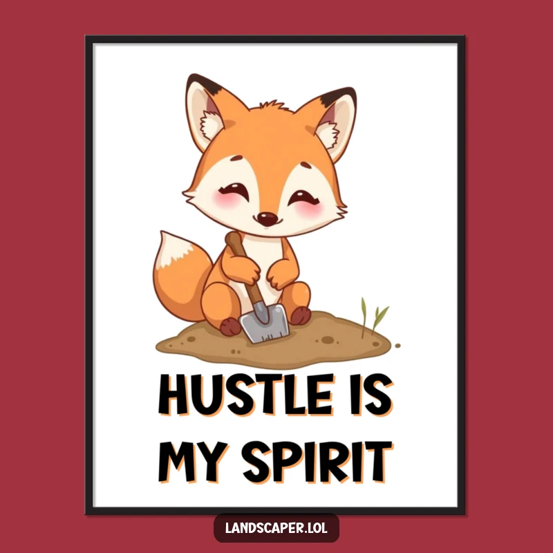 Funny Fox Digging Poster: Add Whimsical Charm to Your Walls with This Art