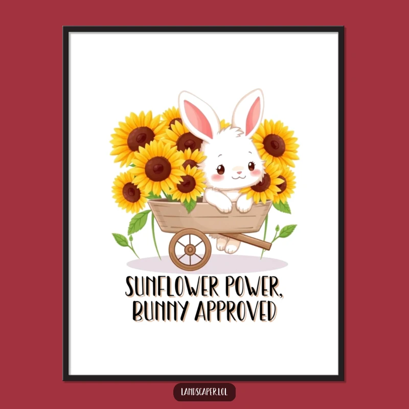 Funny Free Printable Wall Art: Happy Bunny Gardener, Sunny Sunflower Downloadable Decor