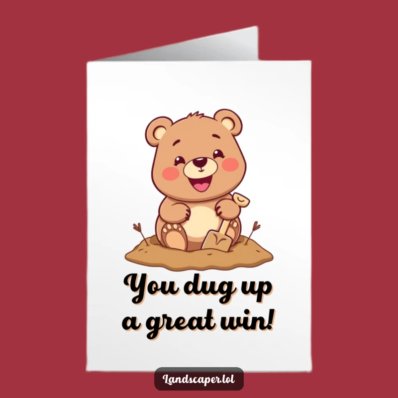Free Printable Congrats Card: Humorous Bear Accomplishment Theme for a Downloadable Gift