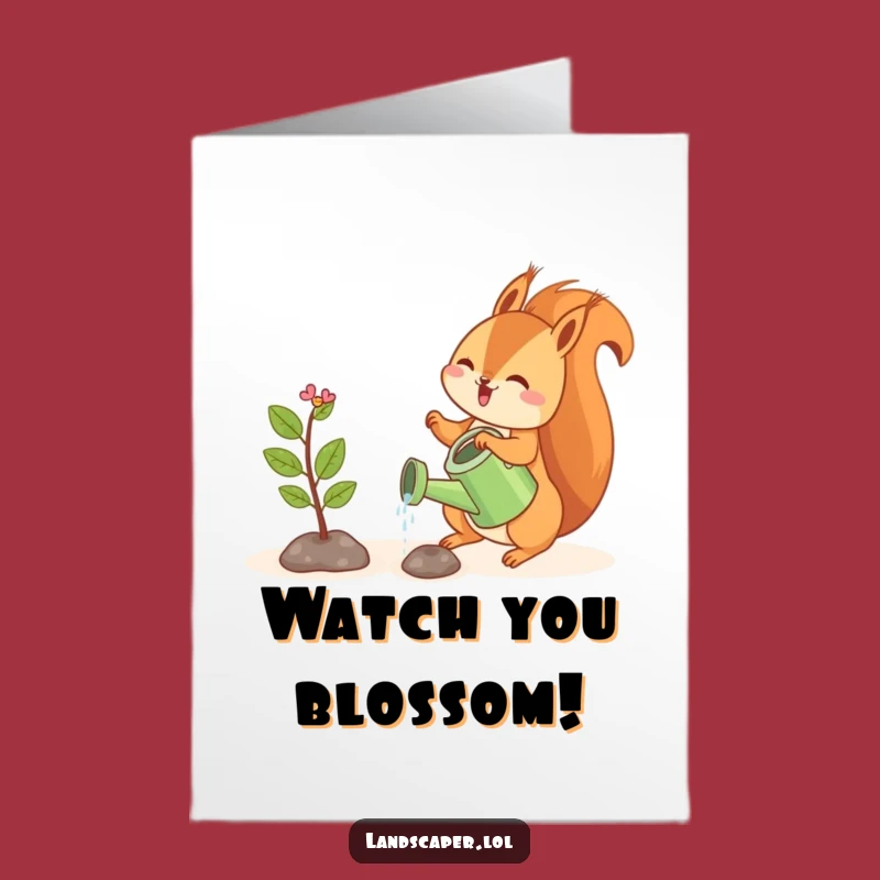 Free Printable Congrats Card: Squirrels New Beginnings, Growth Downloadable Greeting