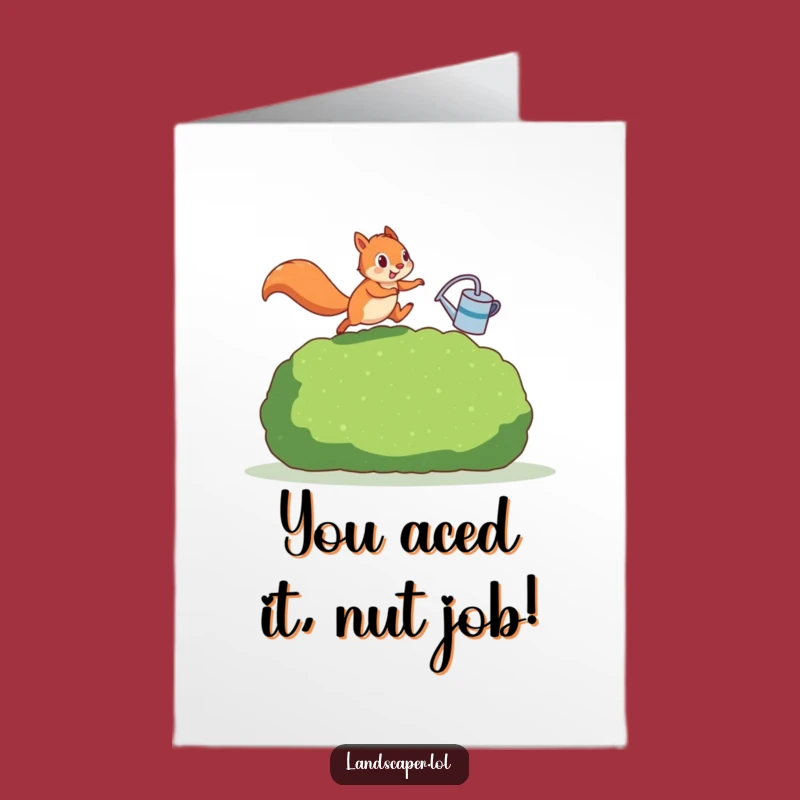 Free Printable Congrats Card: Squirrels Leaping Hedge, Funny Downloadable Gift Idea