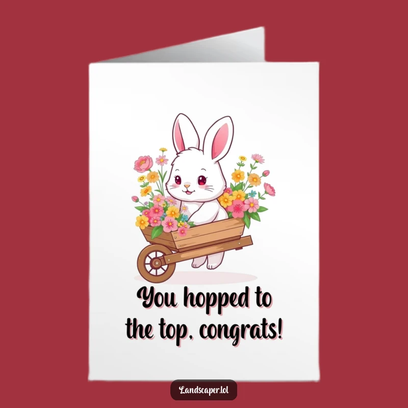 Free Printable Congrats Card: Humorous Bunny Garden Theme for a Downloadable Gift