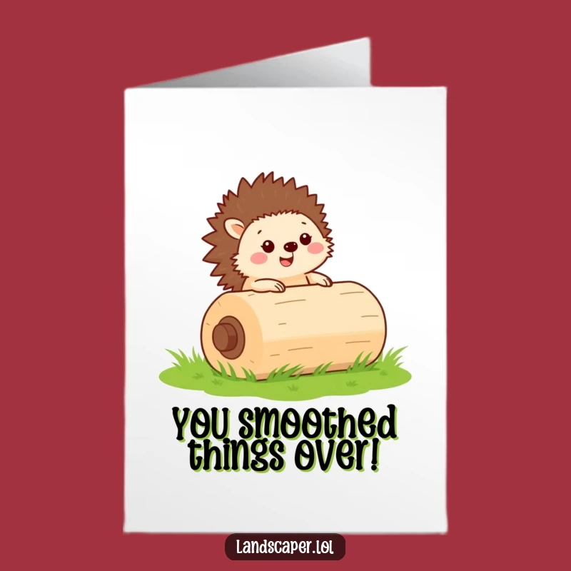 Free Printable Congrats Card: Hedgehog Progress, Lawn Rolling Success Downloadable