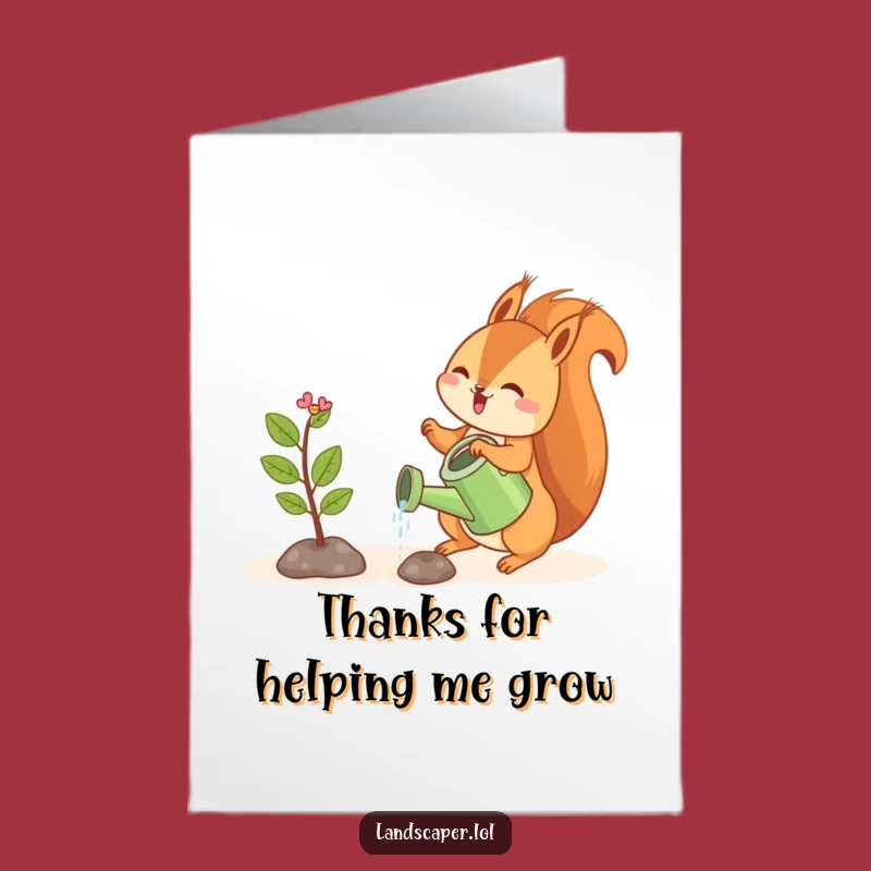 Free Printable Thank You Card: Squirrels Gratitude Blooms, Nurturing Thanks Downloadable