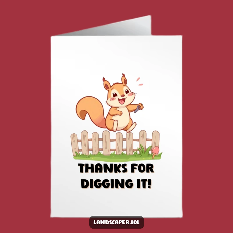 Free Printable Squirrel Thank You Card: Funny Leaping Squirrel - Downloadable Gratitude Gift