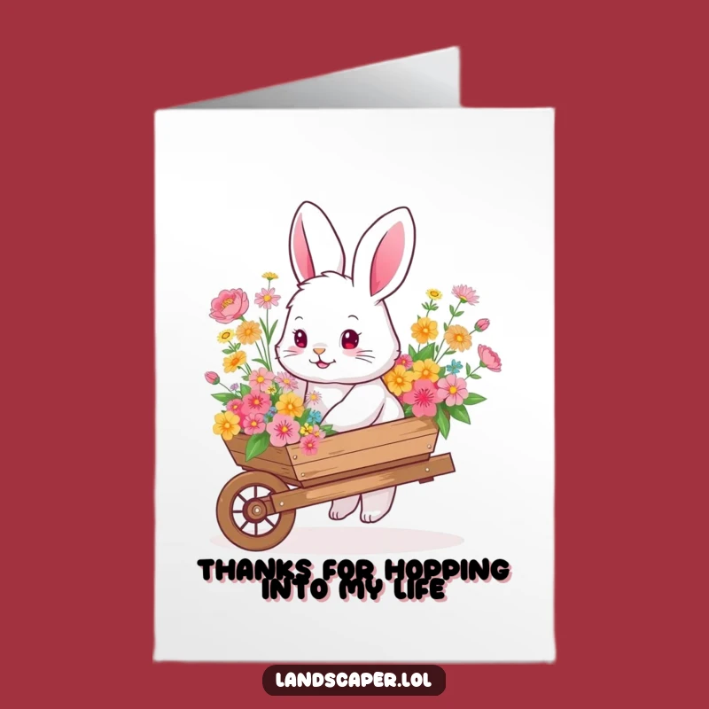 Free Printable Thank You Card: Cheerful Bunny Flower Theme, Perfect Downloadable Gift