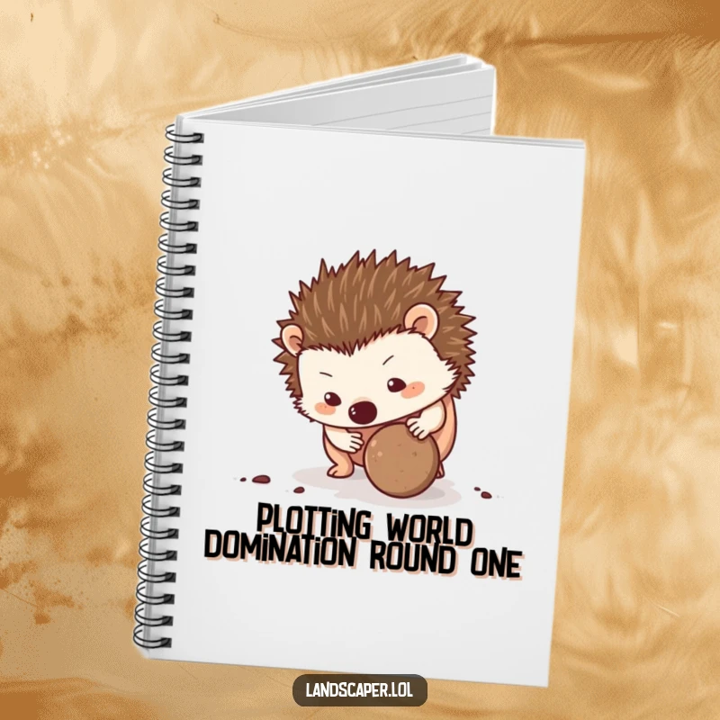 Funny Hedgehog Notebook: A determined hedgehog rolls a dirt ball, providing a humorous and motivational cover for all your notes.