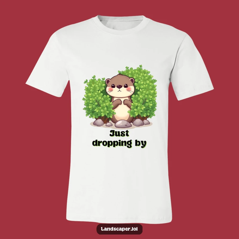 Funny Otter Peeking Pebble T-Shirt: Comedic Wildlife Lover's Tee Gift