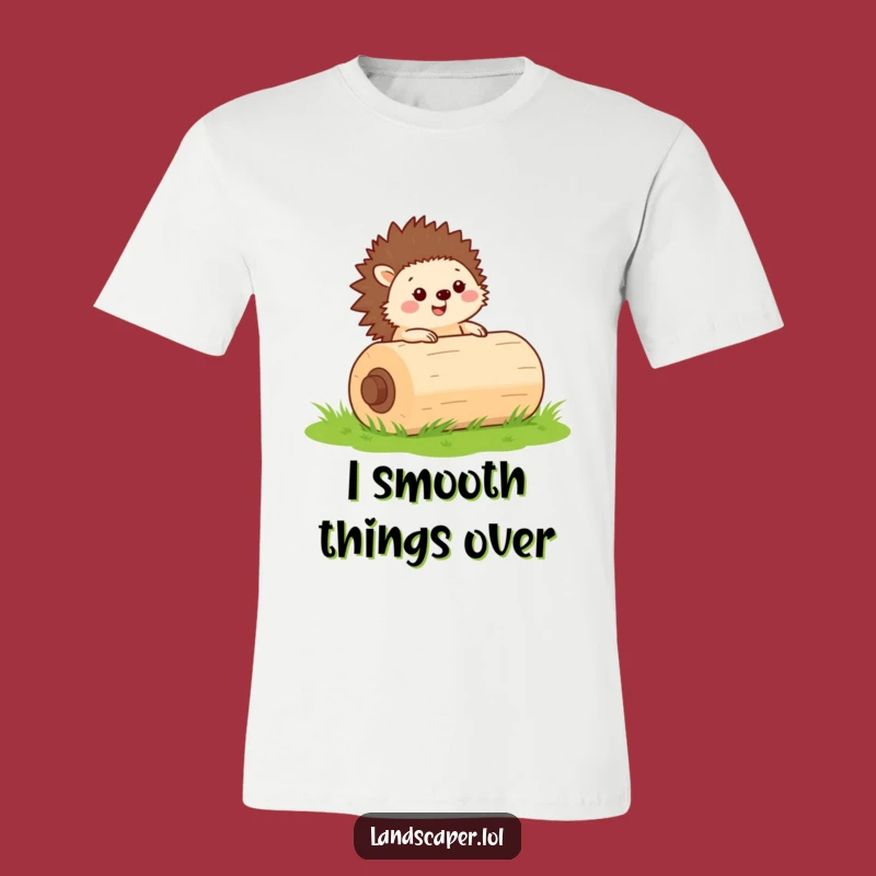 Funny Hedgehog Roller T-Shirt: Cute Lawn Care Humor Outfit