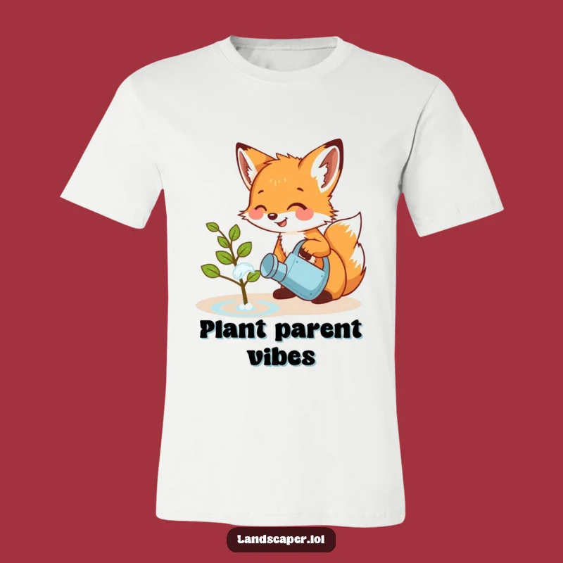 Funny Fox Cub Watering Sapling T-Shirt: Cute & Comedic Woodland Tee Gift