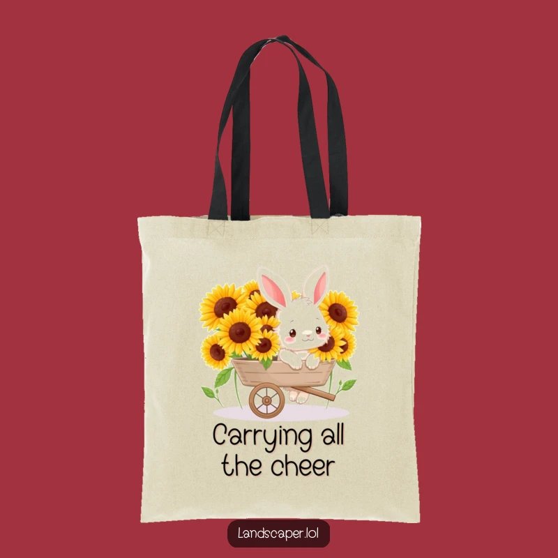 Funny Bunny Sunflower Tote Bag: Carry Your Garden Joy