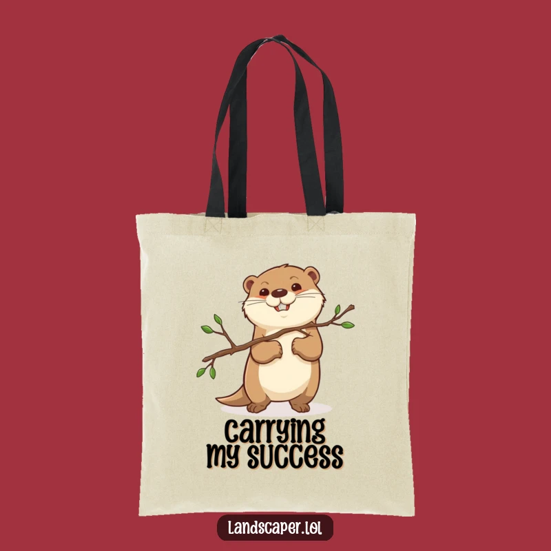 Funny Otter Tote Bag - Carry Your Projects with This Determined Woodworker Gift!