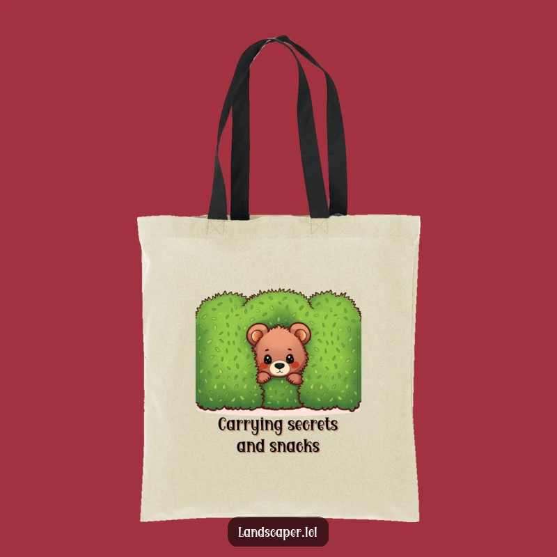 Funny Bear Cub Hedge Tote Bag: Carry Your Essentials with This Hilarious Woodland Accessory